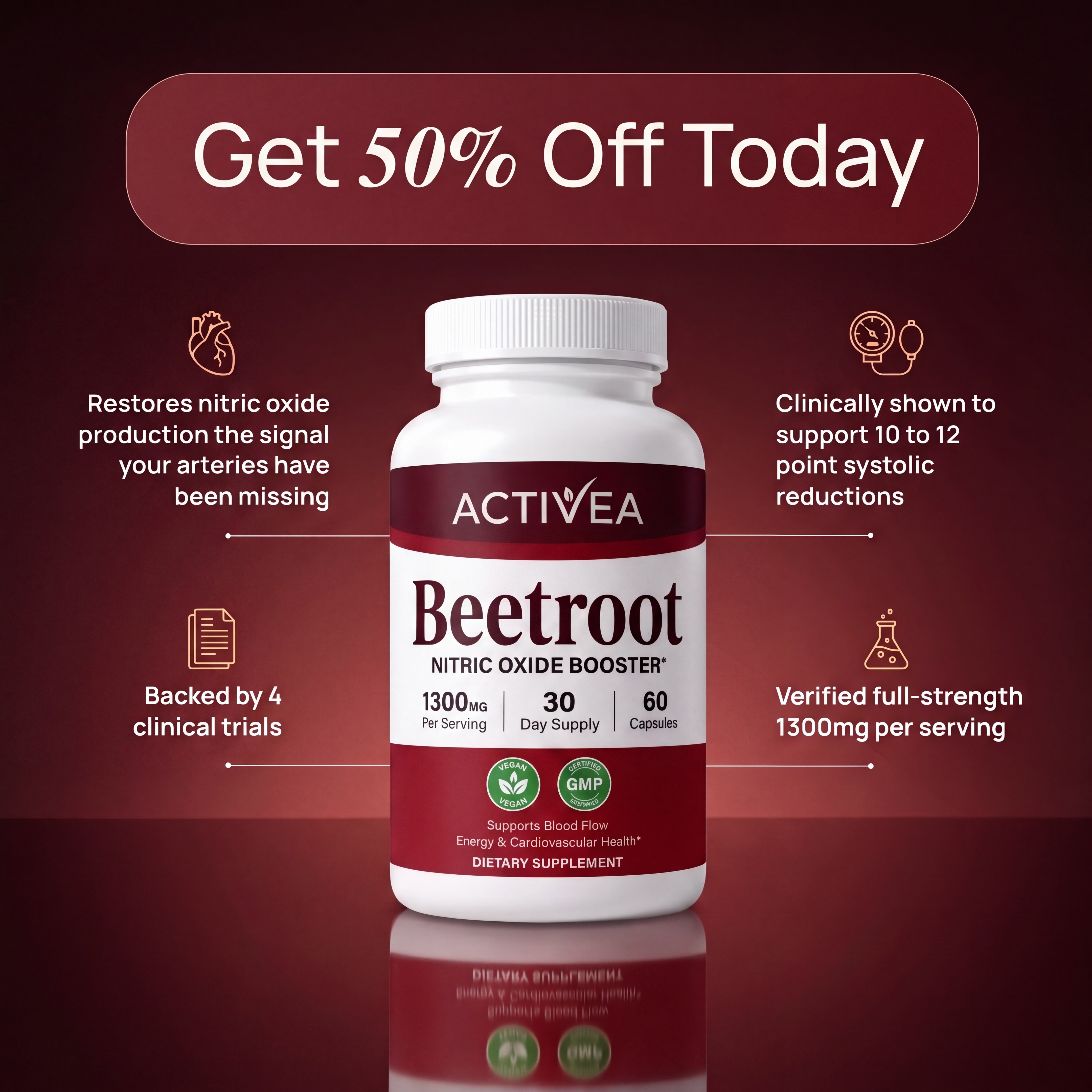 Beetroot 1300mg — Nitric Oxide Booster