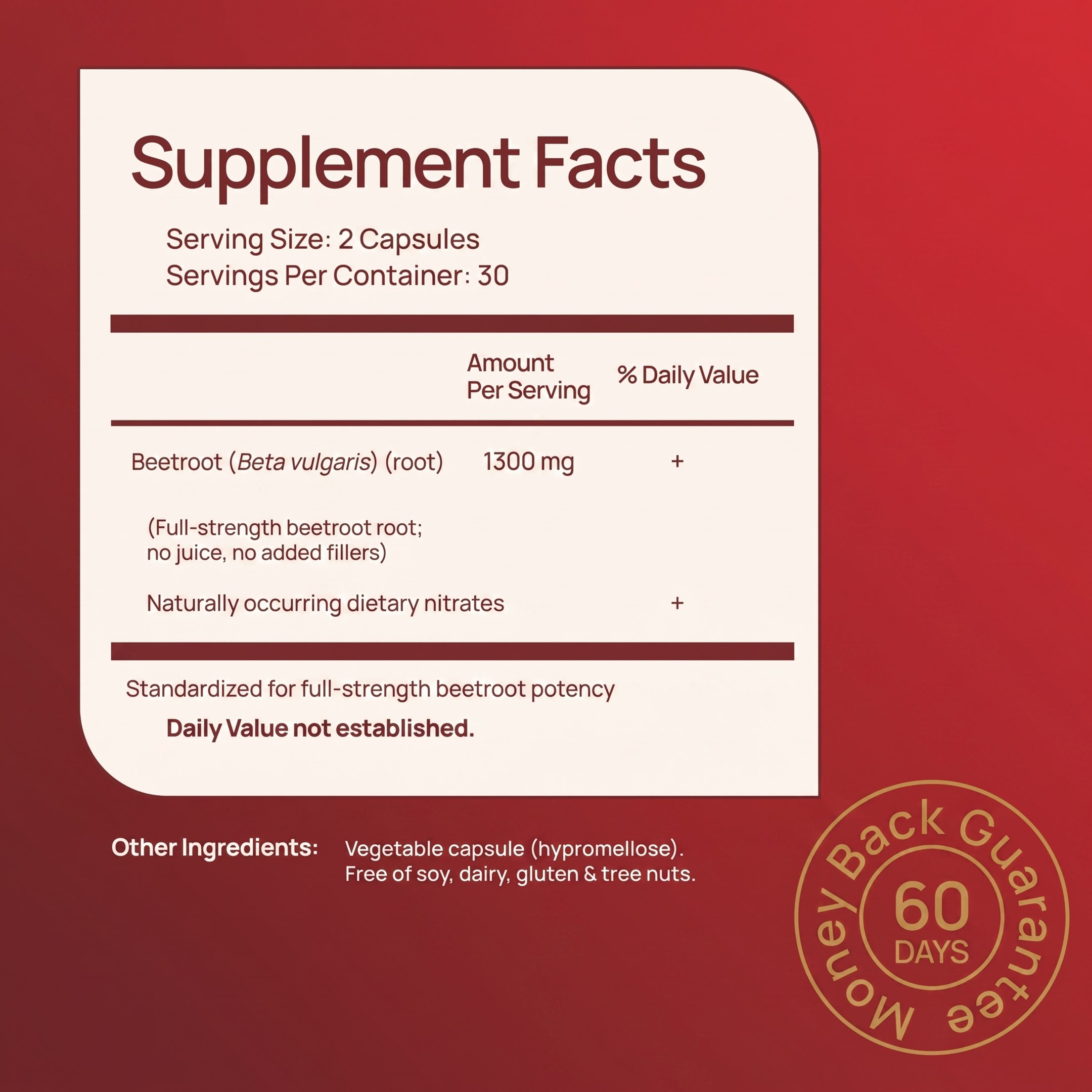 Beetroot 1300mg — Nitric Oxide Booster